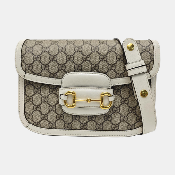 Horsebit 1955 Small Monogram Coated Canvas Beige