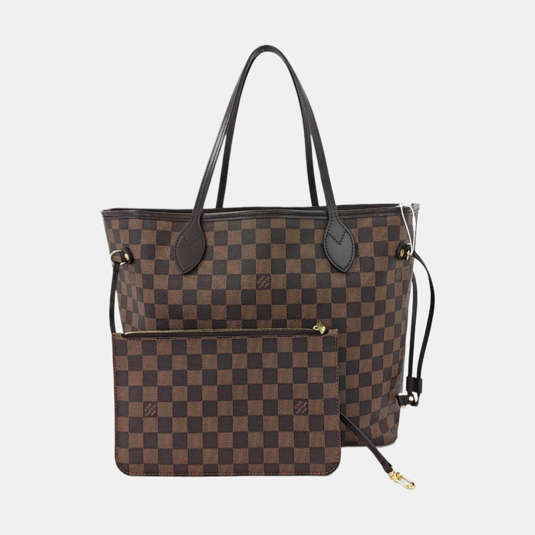 Authenticated pre-owned  NEVERFULL MM Damier Ebene Coated Canvas Brown - Tote Bag at Looply
