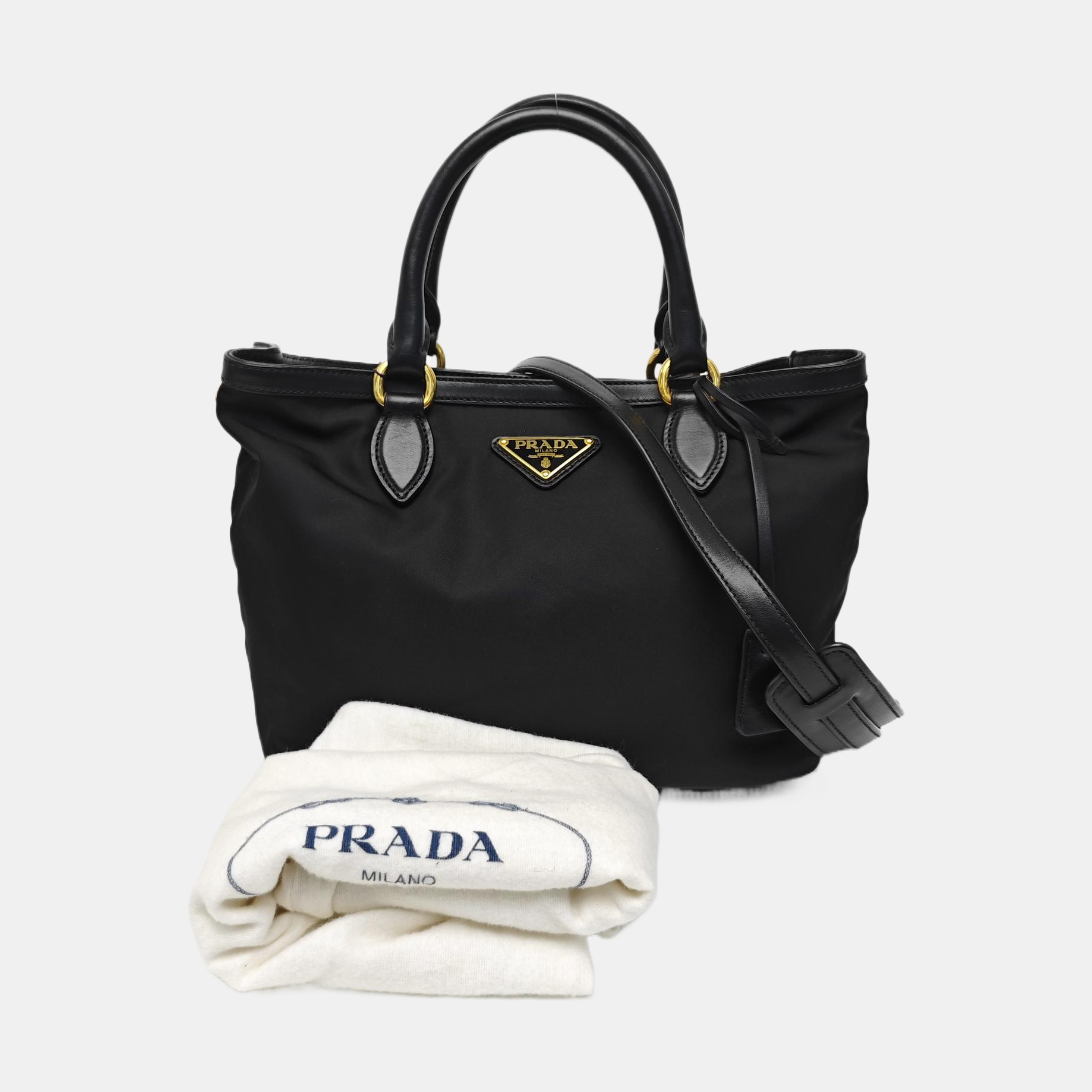 Nylon Shoulder Bag Black