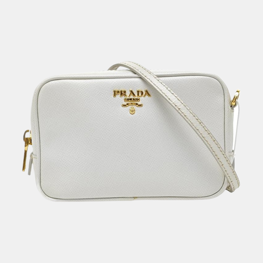 Saffiano Calfskin Shoulder Bag White