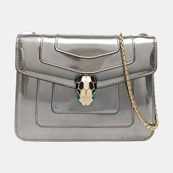 SERPENTI FOREVER Small Patent Leather Silver