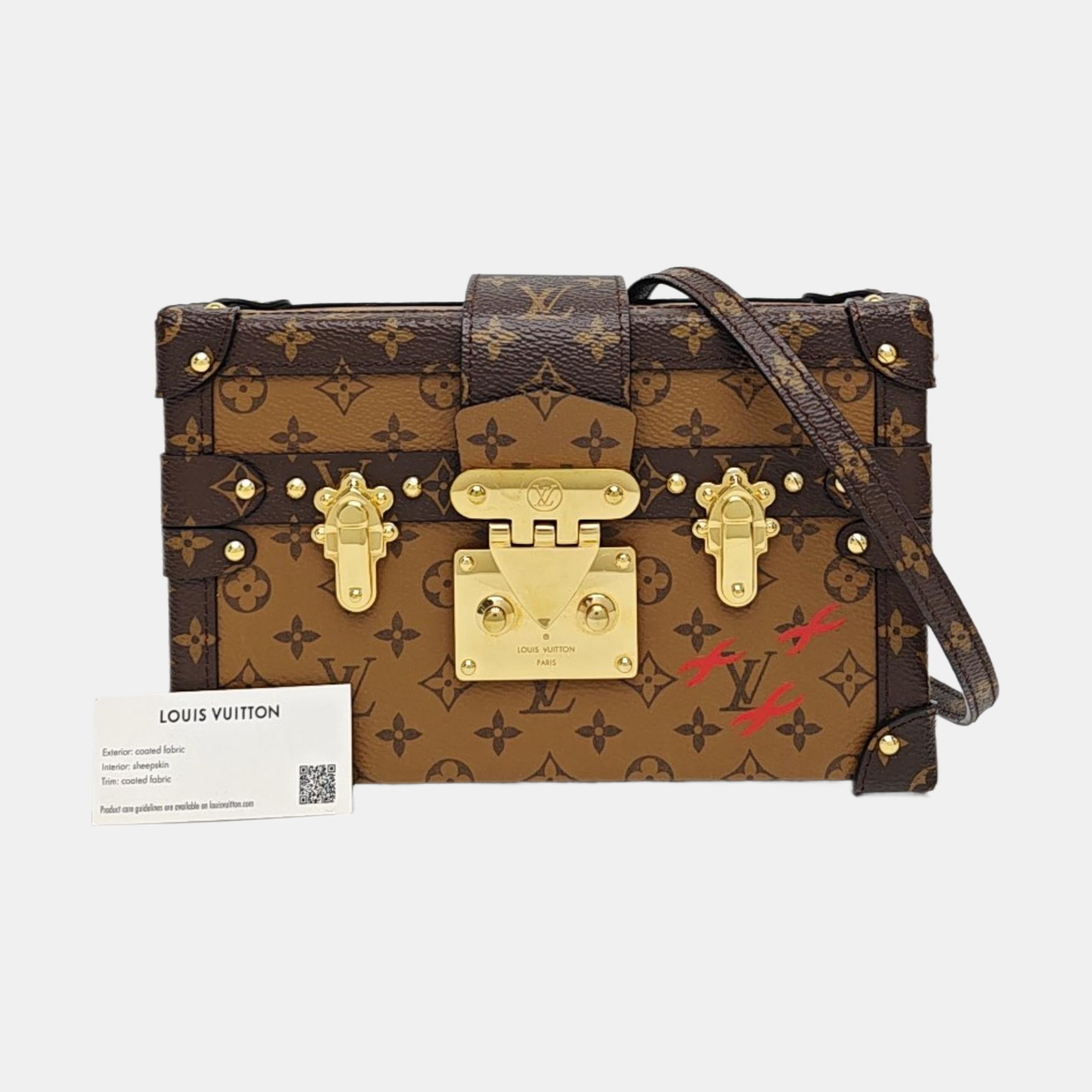PETITE MALLE Monogram Coated Canvas Brown