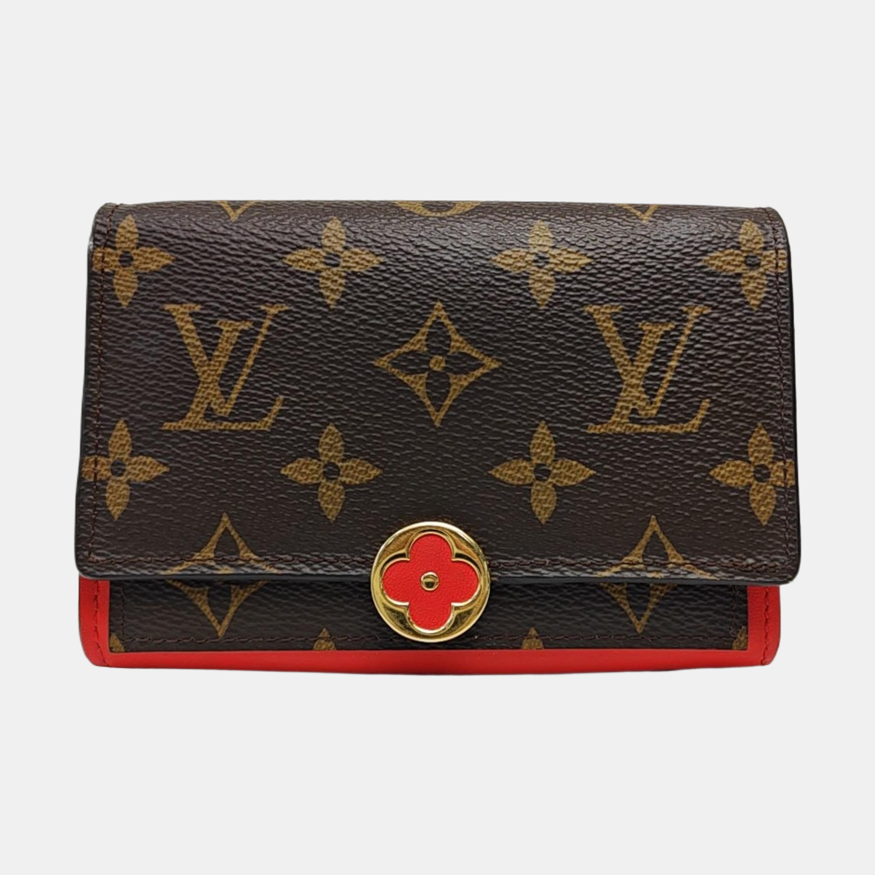 FLORE Monogram Coated Canvas Brown Wallet