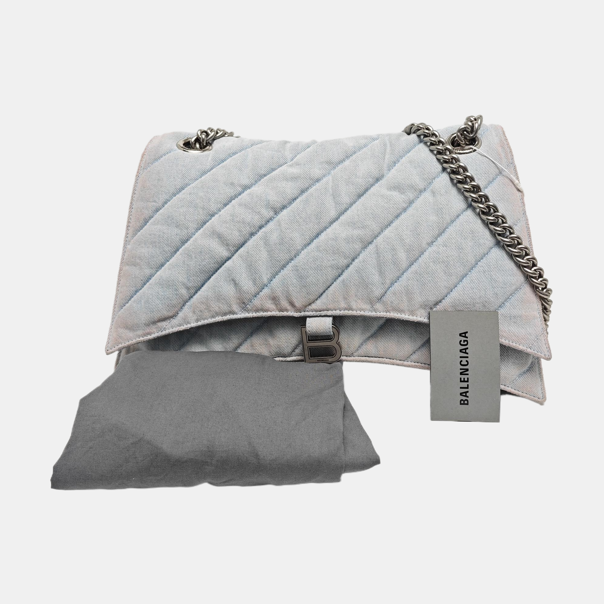 Crush Large Quilted Denim Blue