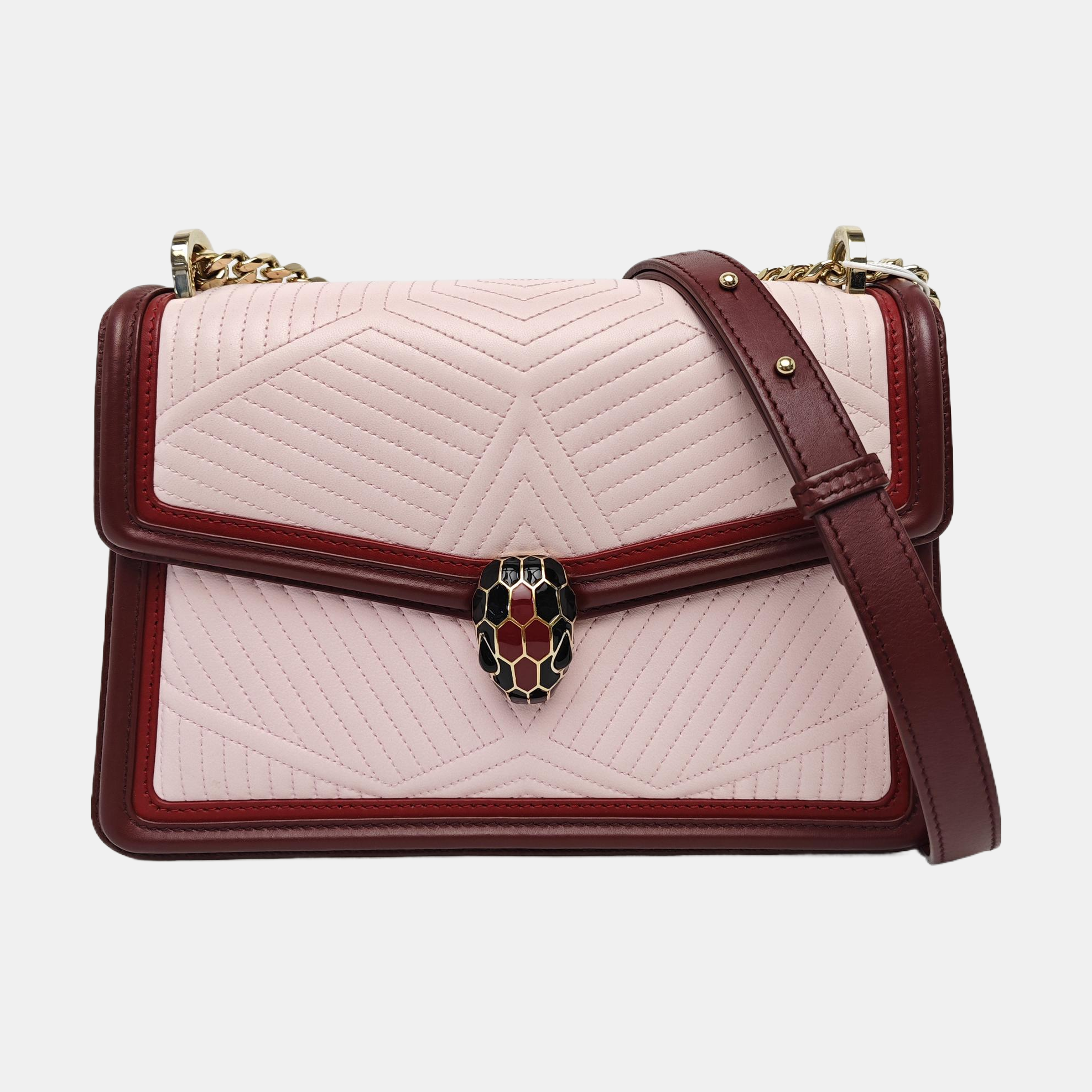 SERPENTI DIAMOND BLAST Small Quilted Calfskin Red