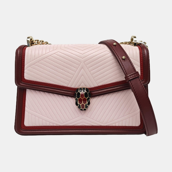 SERPENTI DIAMOND BLAST Small Quilted Calfskin Red