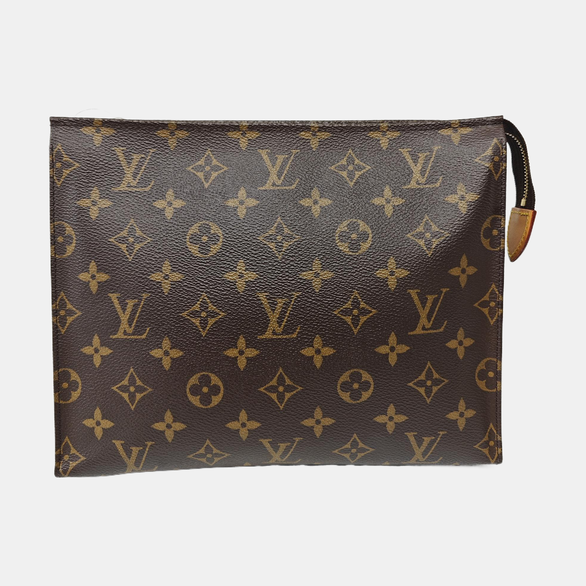TOILET POCKET 26 Monogram Coated Canvas Brown