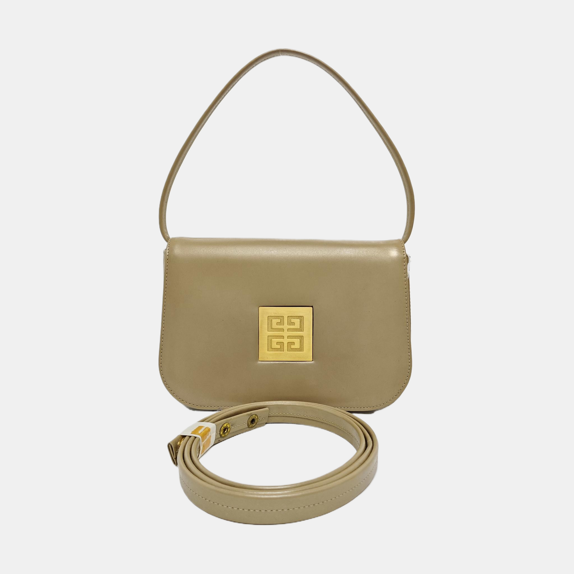 Leather Top Handle Bag Brown