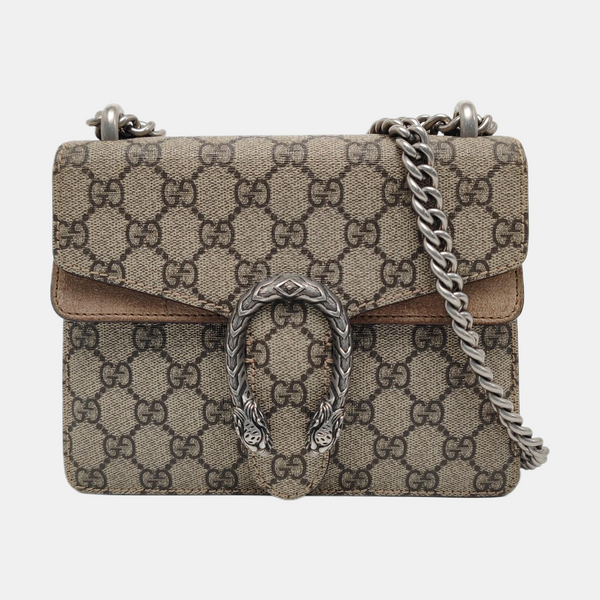 Dionysus Mini Monogram Coated Canvas Beige