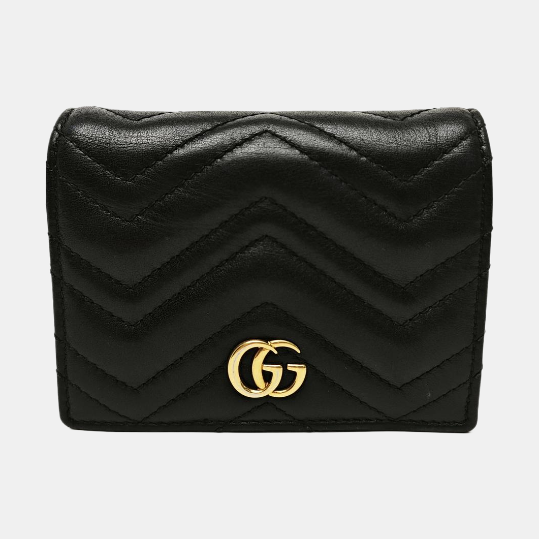 GG Marmont Mini Quilted Calfskin Black Wallet