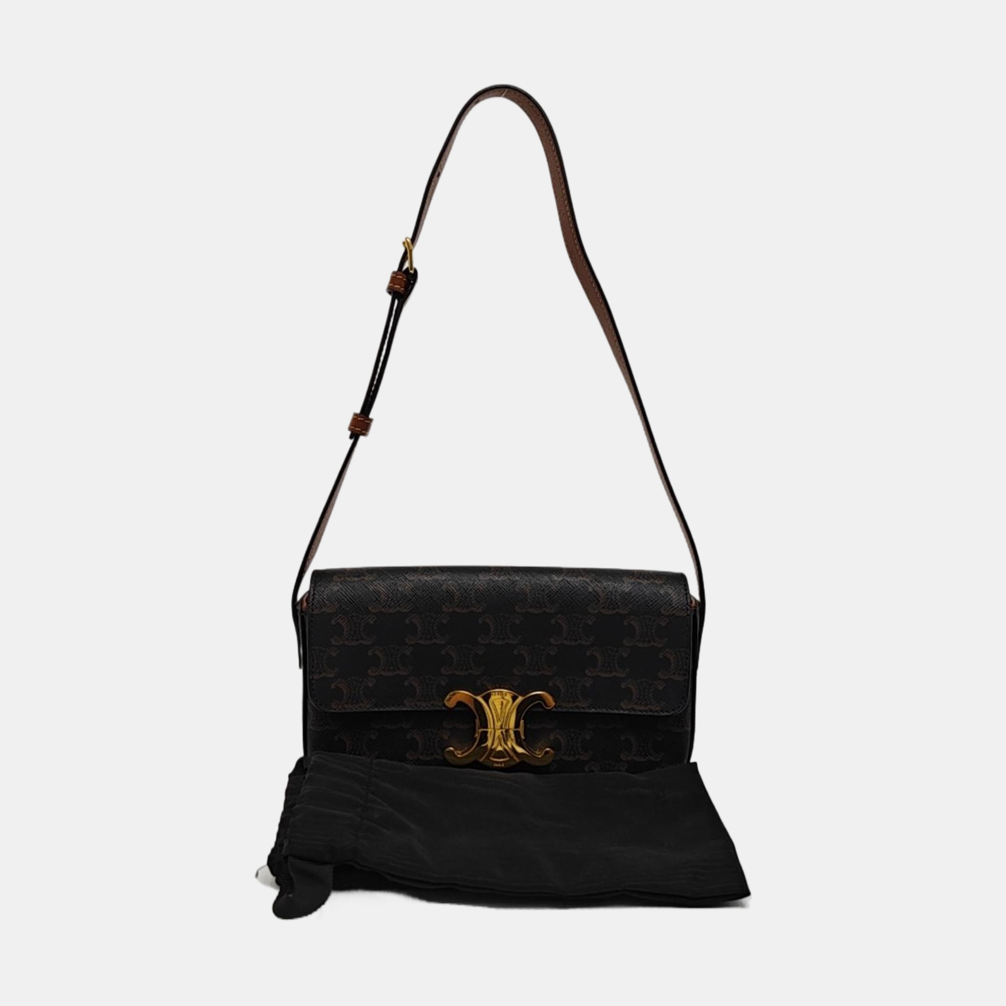 TRIOMPHE Small Coated Canvas Brown