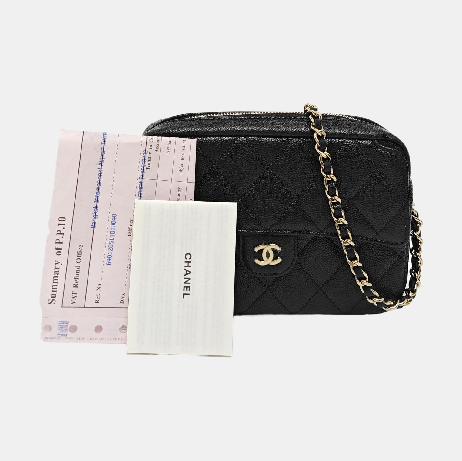 Quilted Grained Calfskin Black