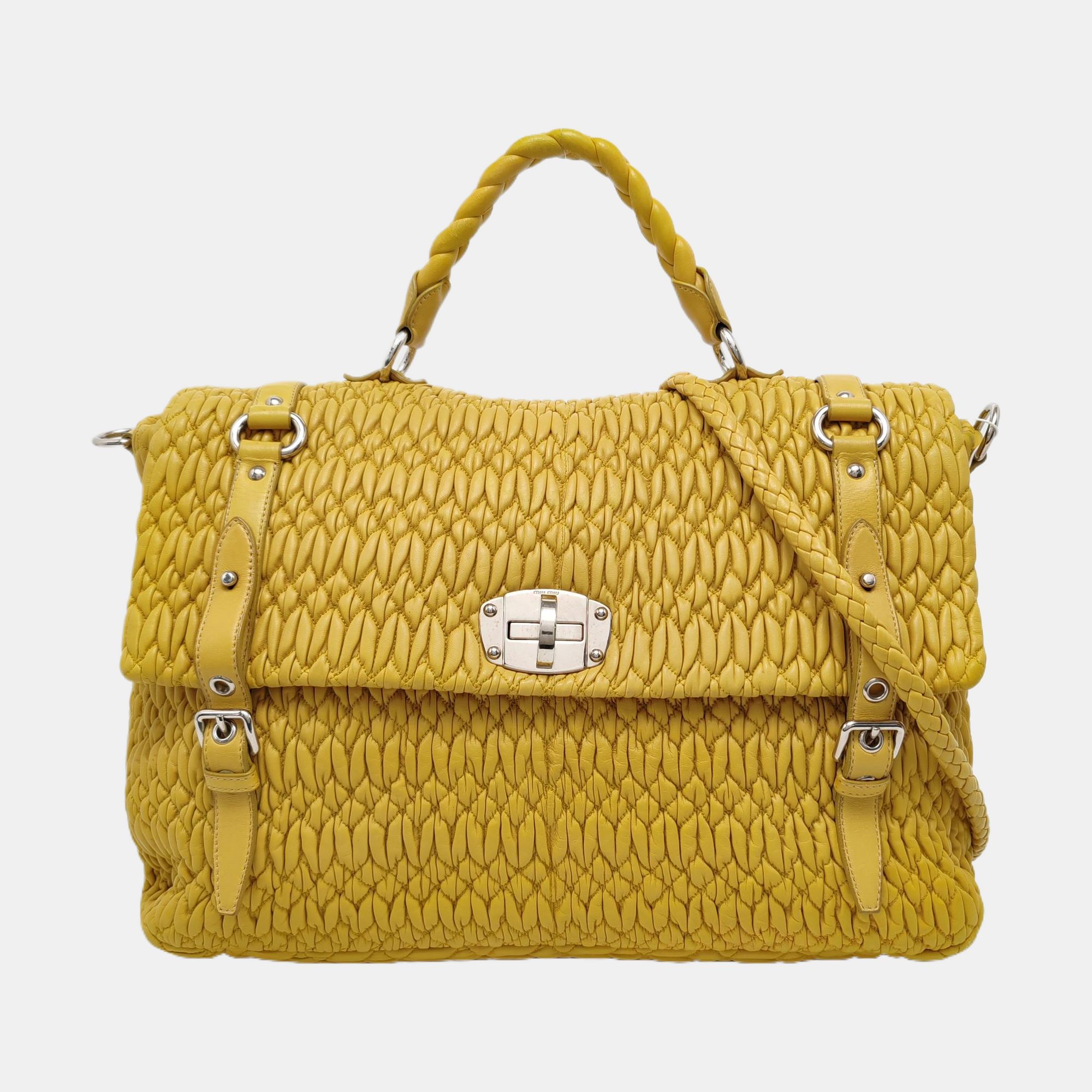 Quilted Lambskin Shoulder Bag Yellow