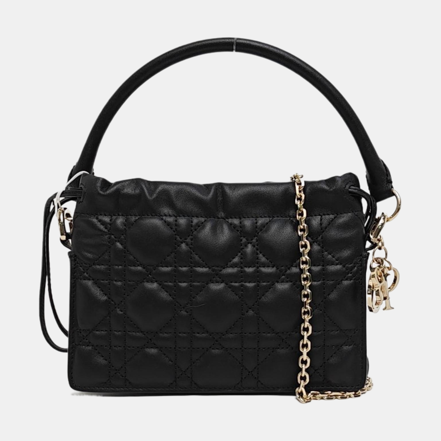 Cannage Lambskin Shoulder Bag Black
