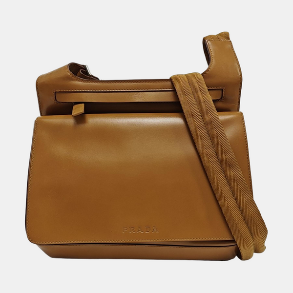 Calfskin Shoulder Bag Brown