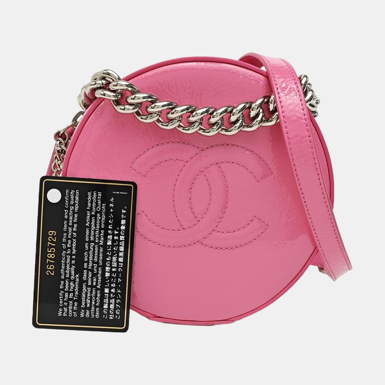 ROUND Quilted Patent Leather Pink