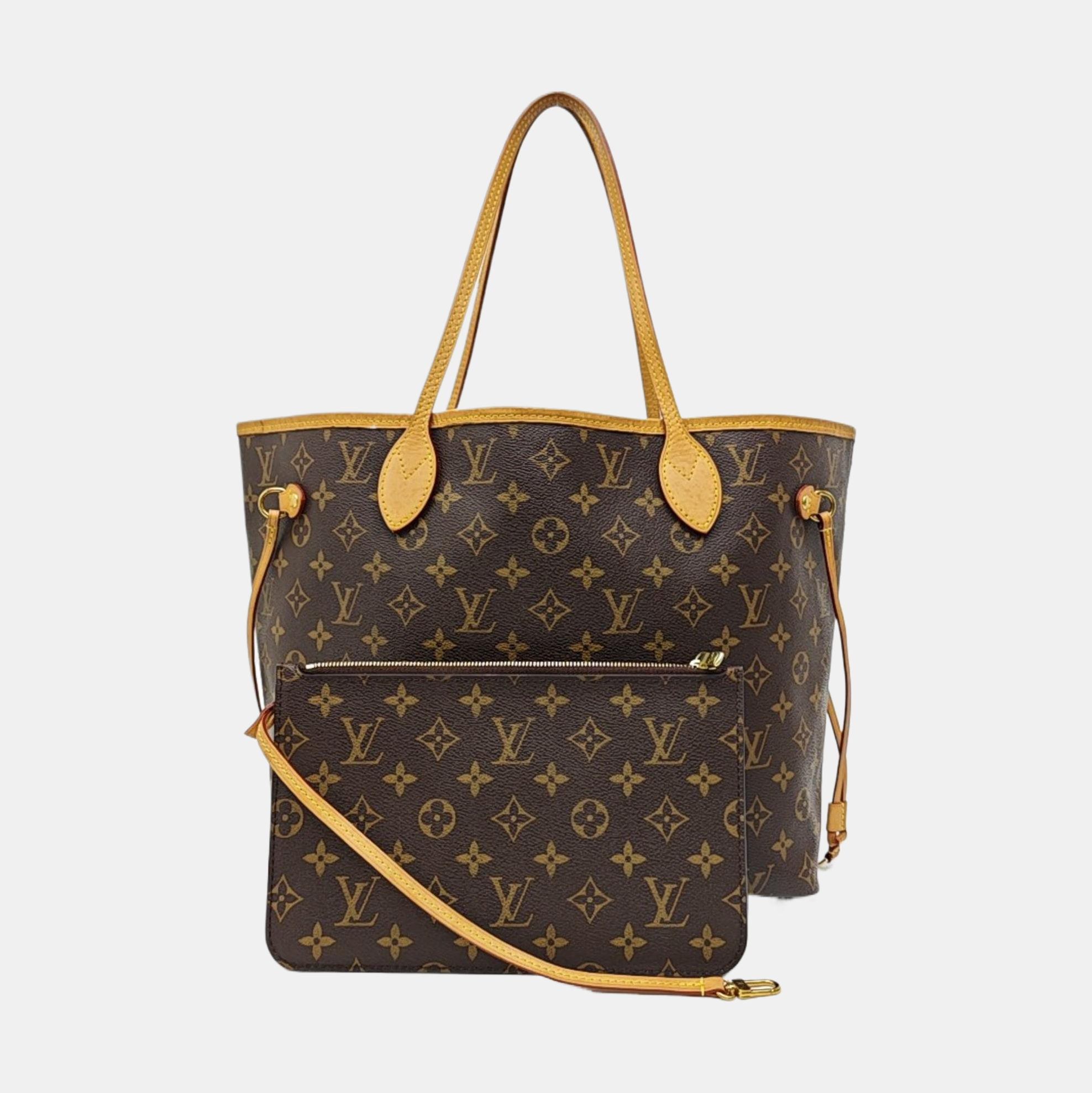 NEVERFULL MM Monogram Coated Canvas Brown