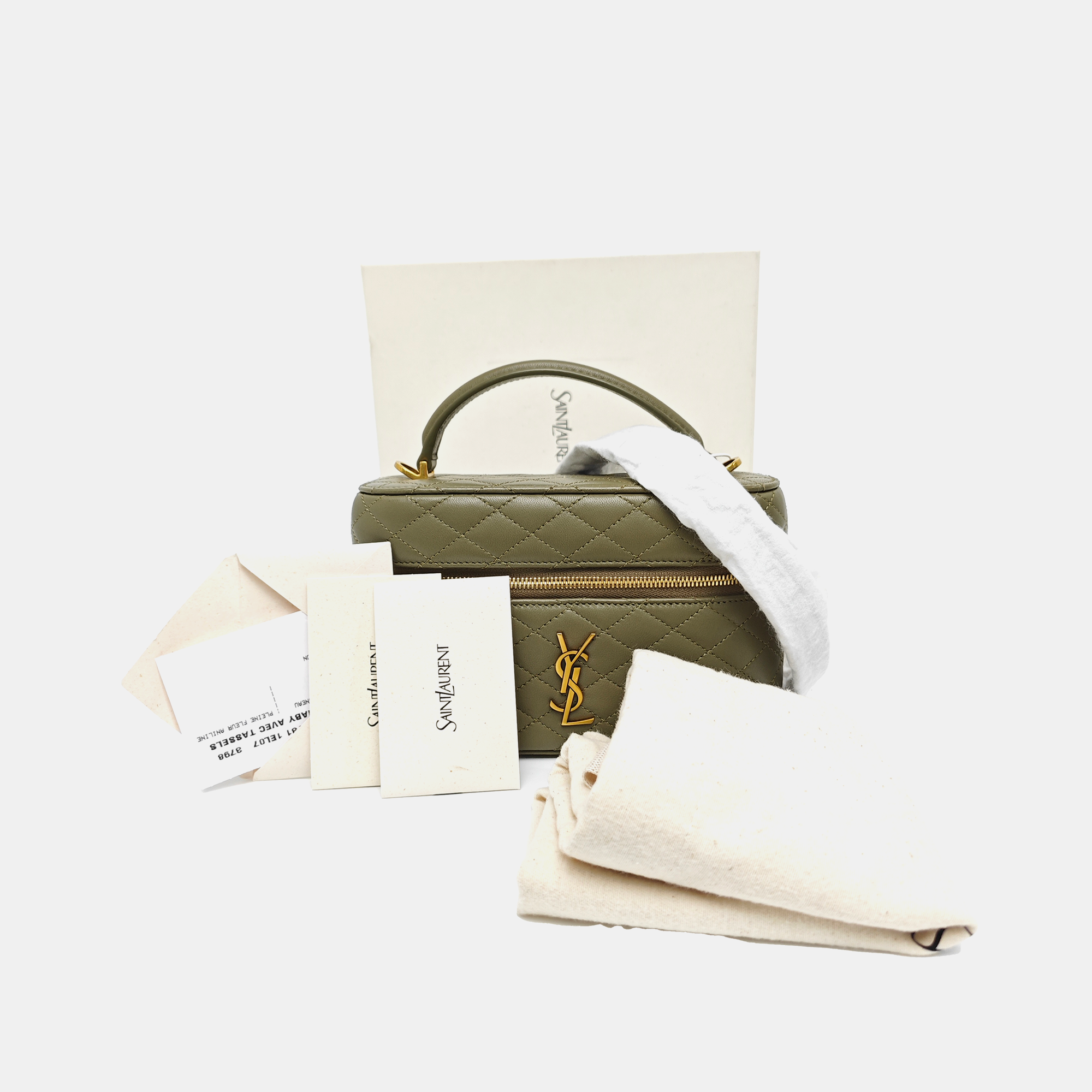 80'S VANITY Quilted Lambskin Green
