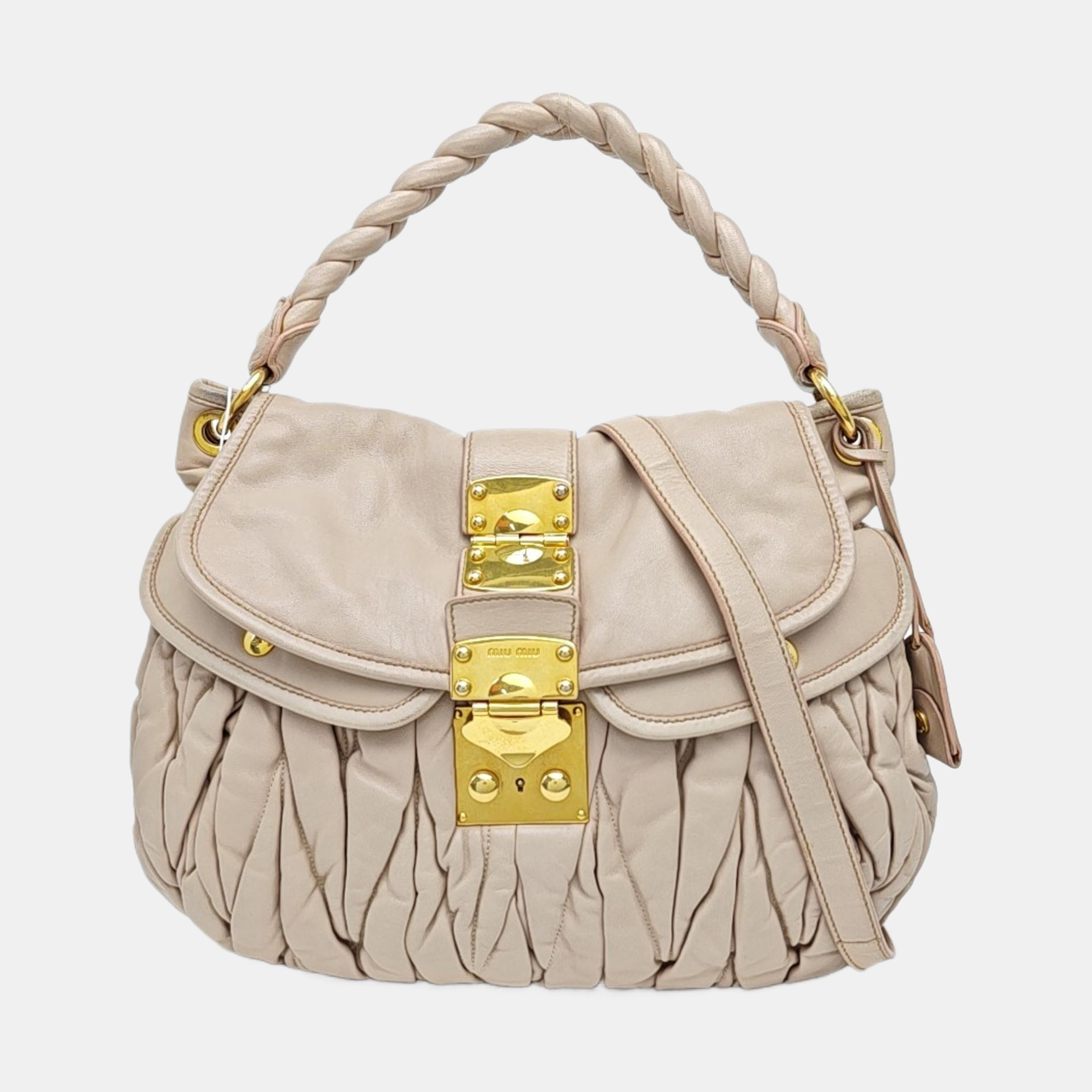Miu Coffer Quilted Lambskin Pink