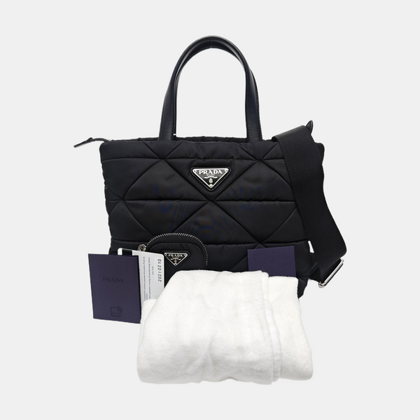 System Quilted Nylon Black