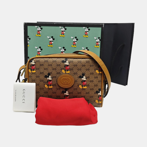 Disney X Gucci Mini Monogram Coated Canvas Brown