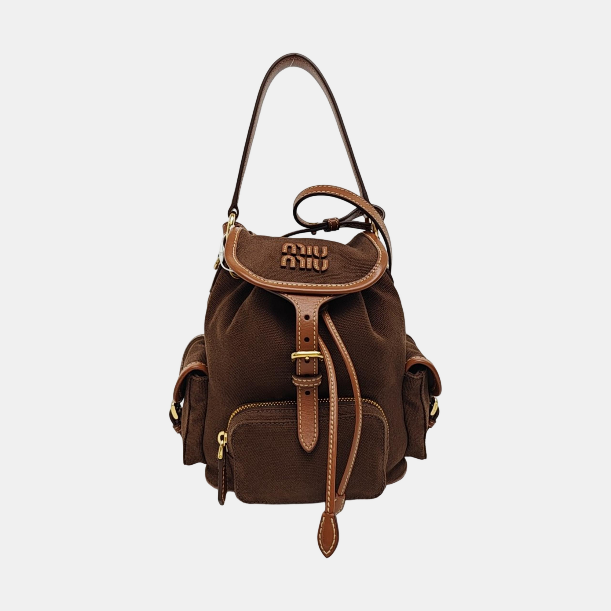 Fabric Backpack Brown