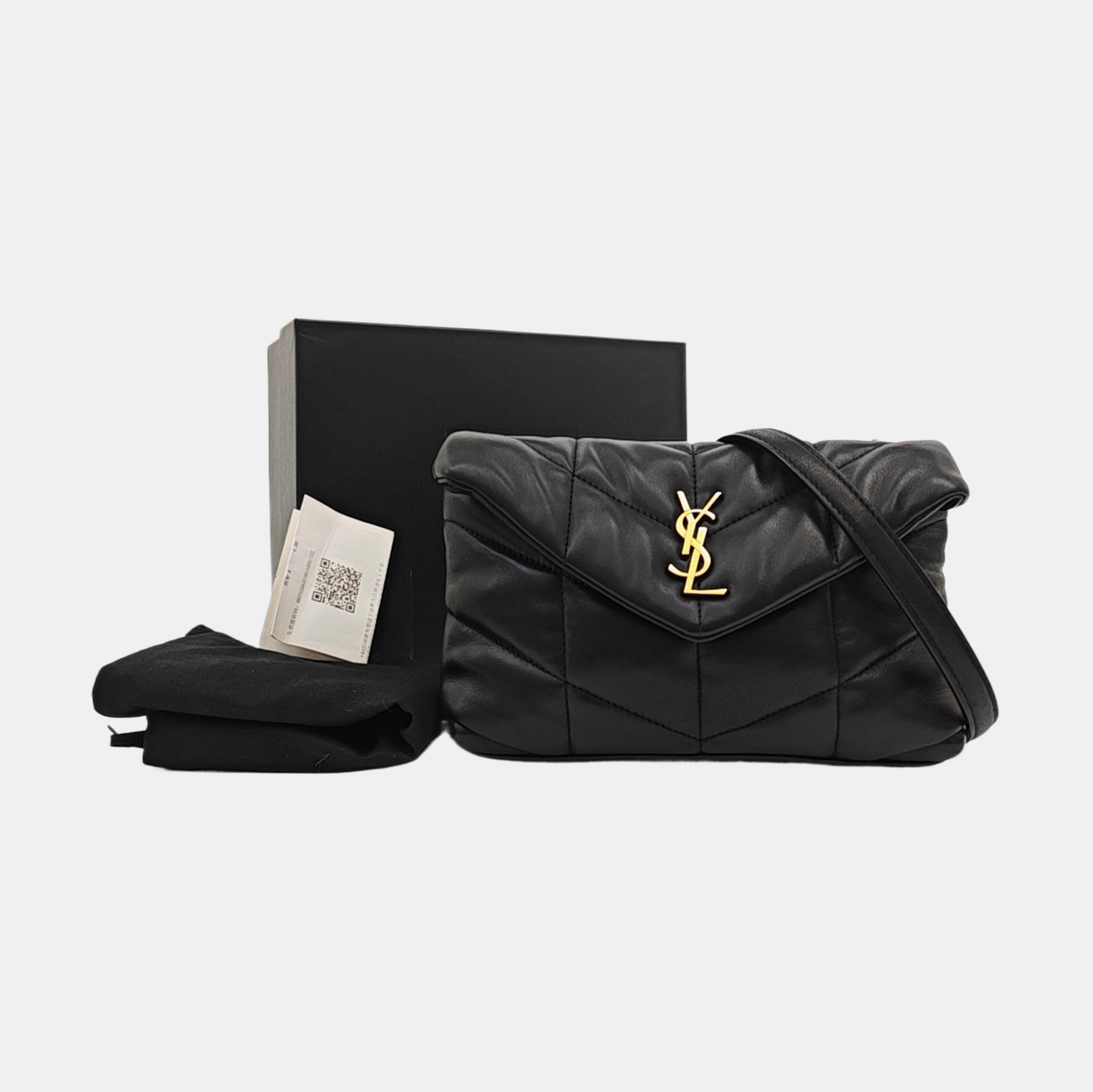 PUFFER TOY Mini Chevron Lambskin Black