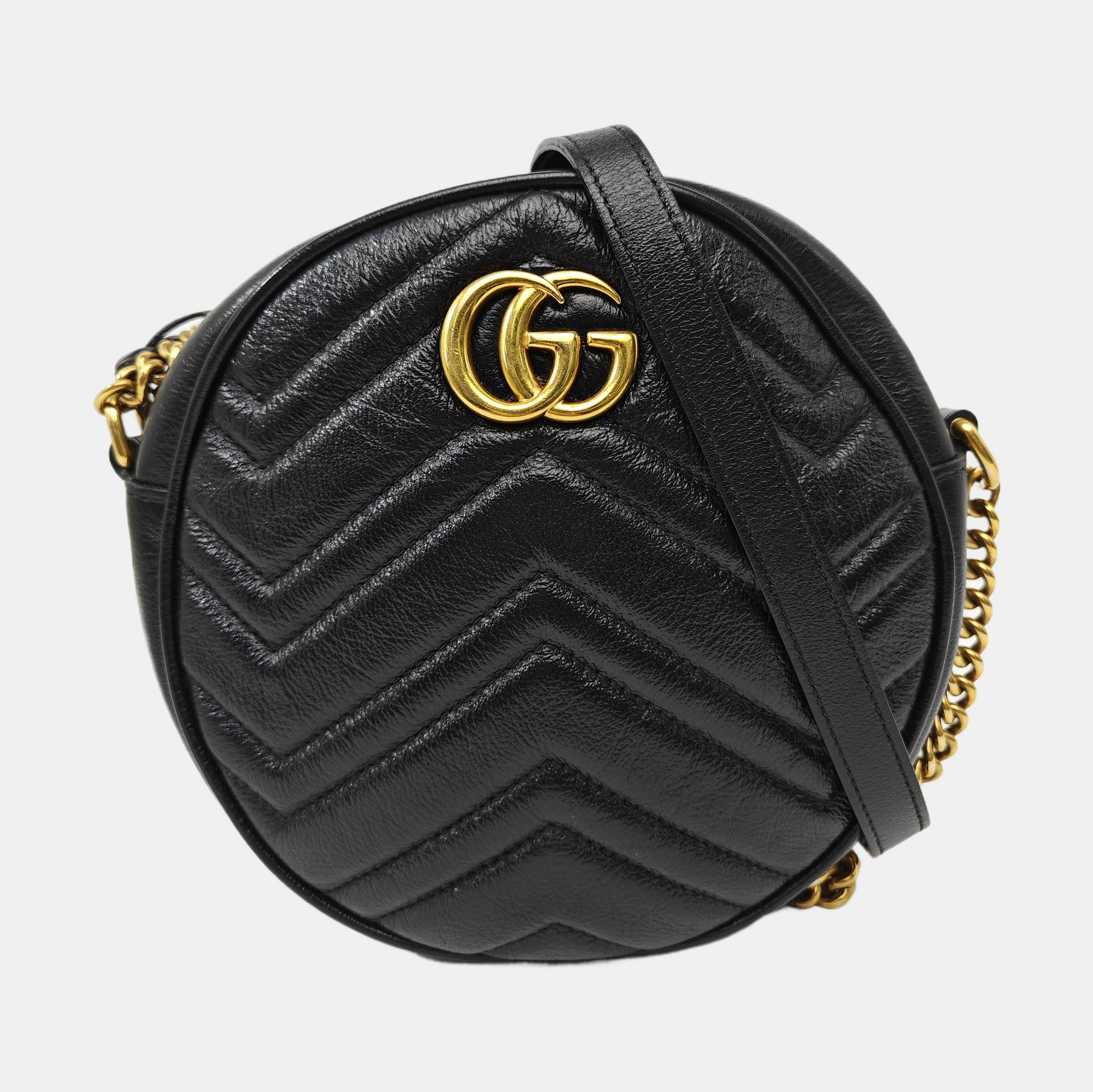 GG Marmont Mini Quilted Calfskin Black