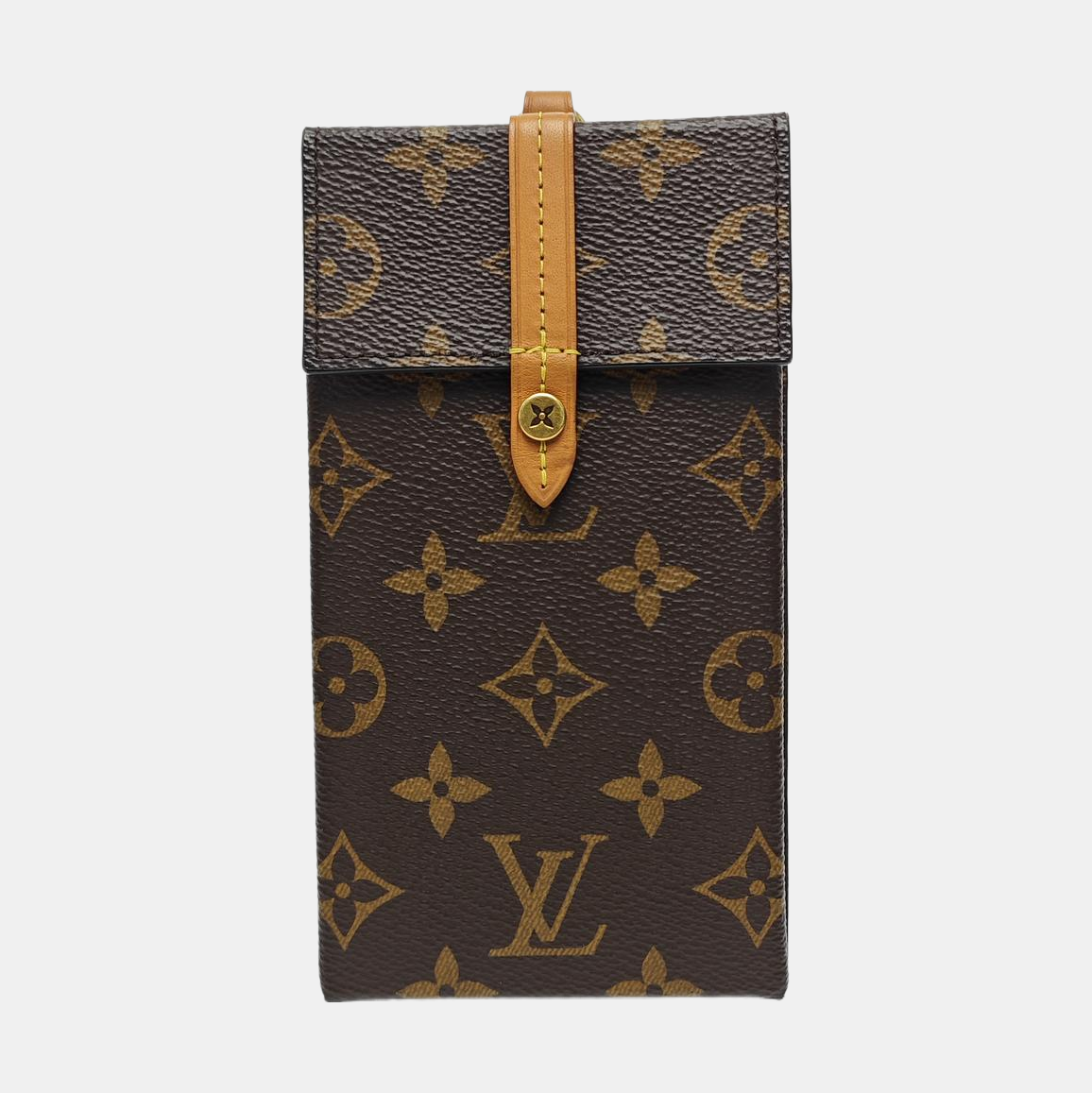 Monogram Coated Canvas Clutch Brown