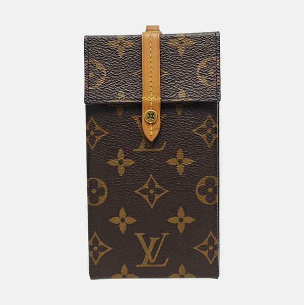 Monogram Coated Canvas Clutch Brown