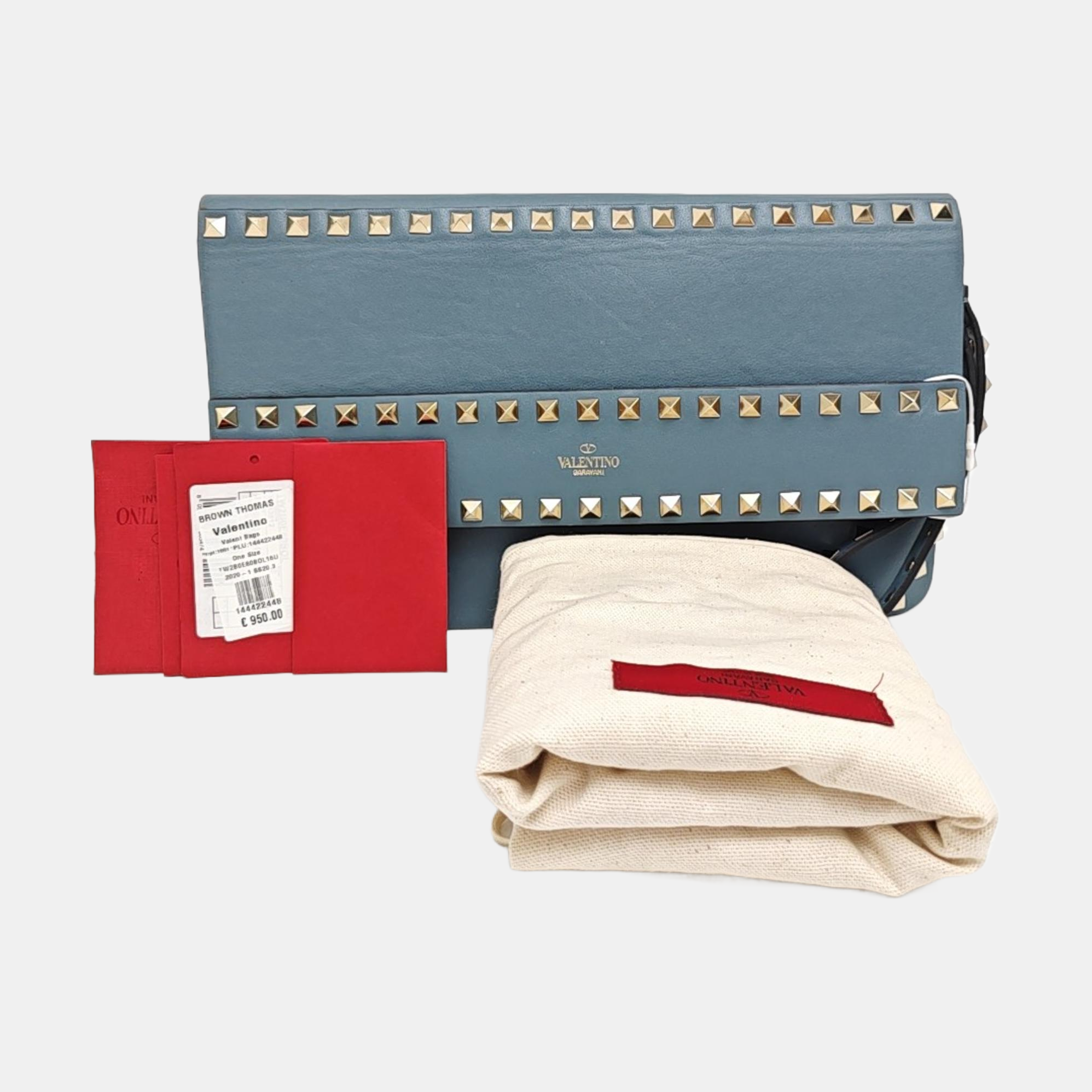 Rockstud Calfskin Blue