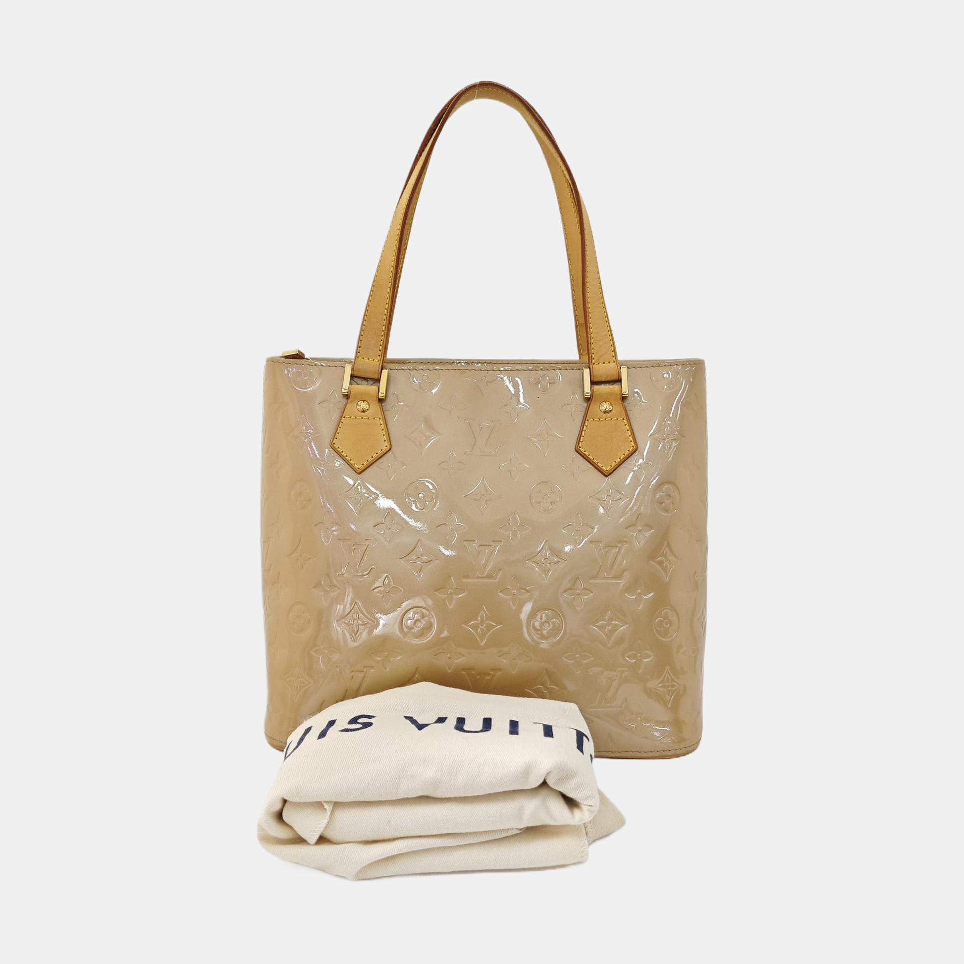 HOUSTON Monogram Patent Leather Beige