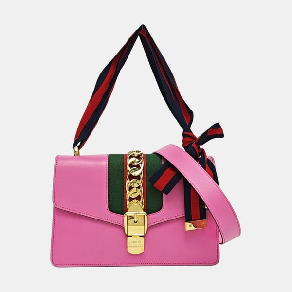 Authenticated pre-owned  Sylvie Small Calfskin Pink - Shoulder Bag at Looply