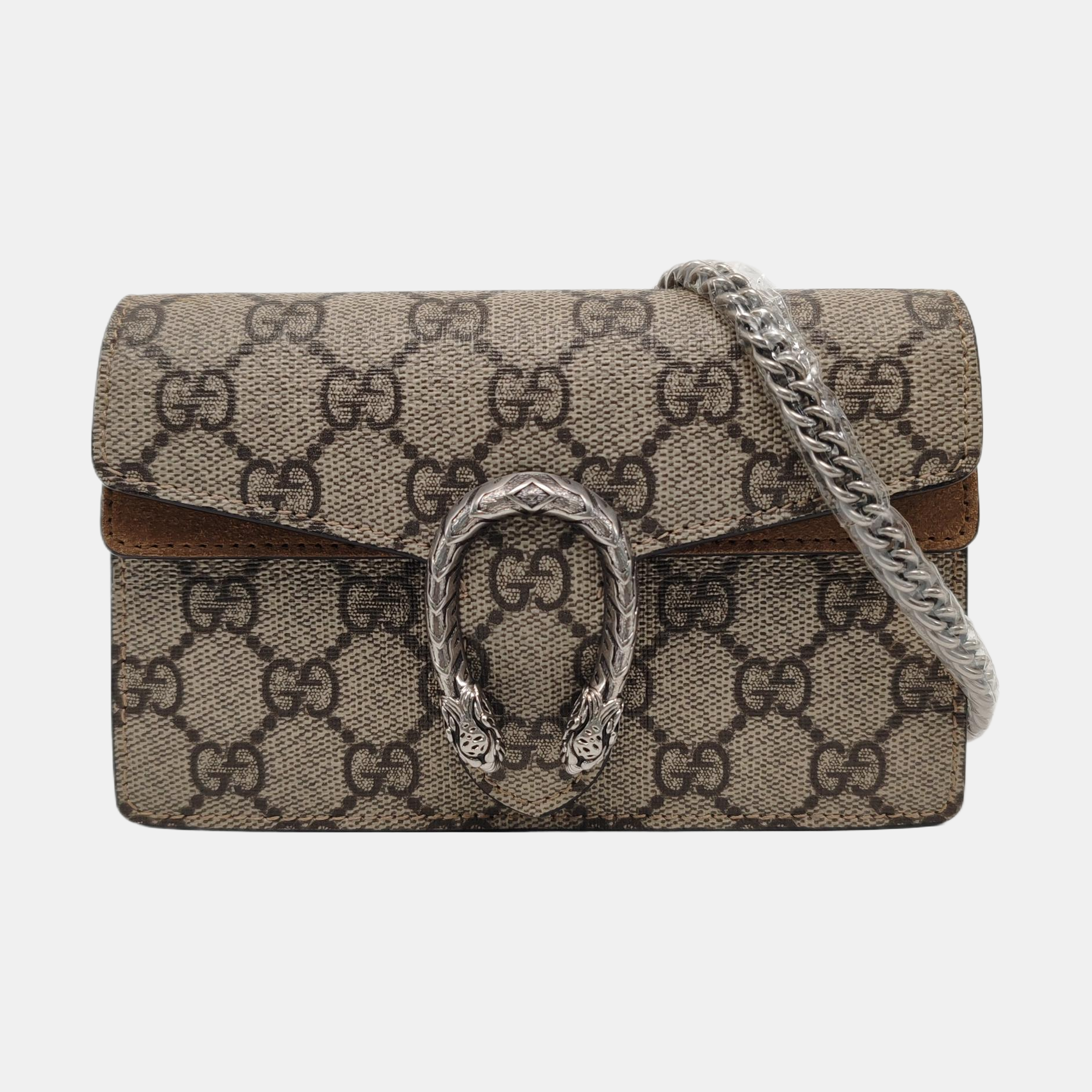 Dionysus Super Mini Monogram Coated Canvas Beige
