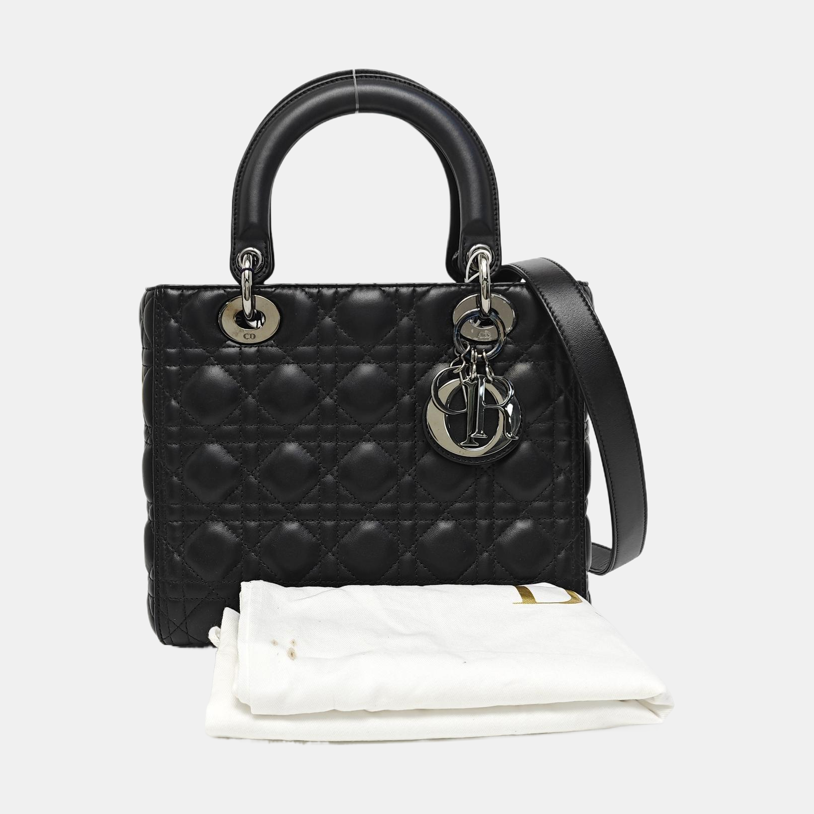 Lady Dior Medium Cannage Calfskin Black