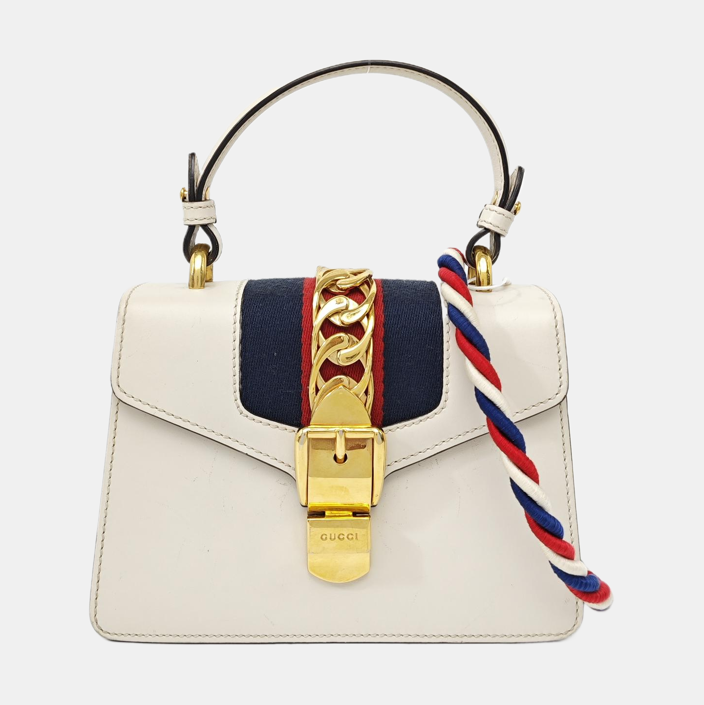 Sylvie Mini Calfskin White