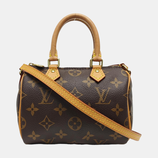 SPEEDY Nano Monogram Coated Canvas Brown