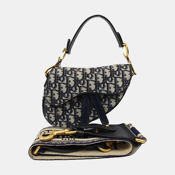Saddle Mini Oblique Canvas Blue