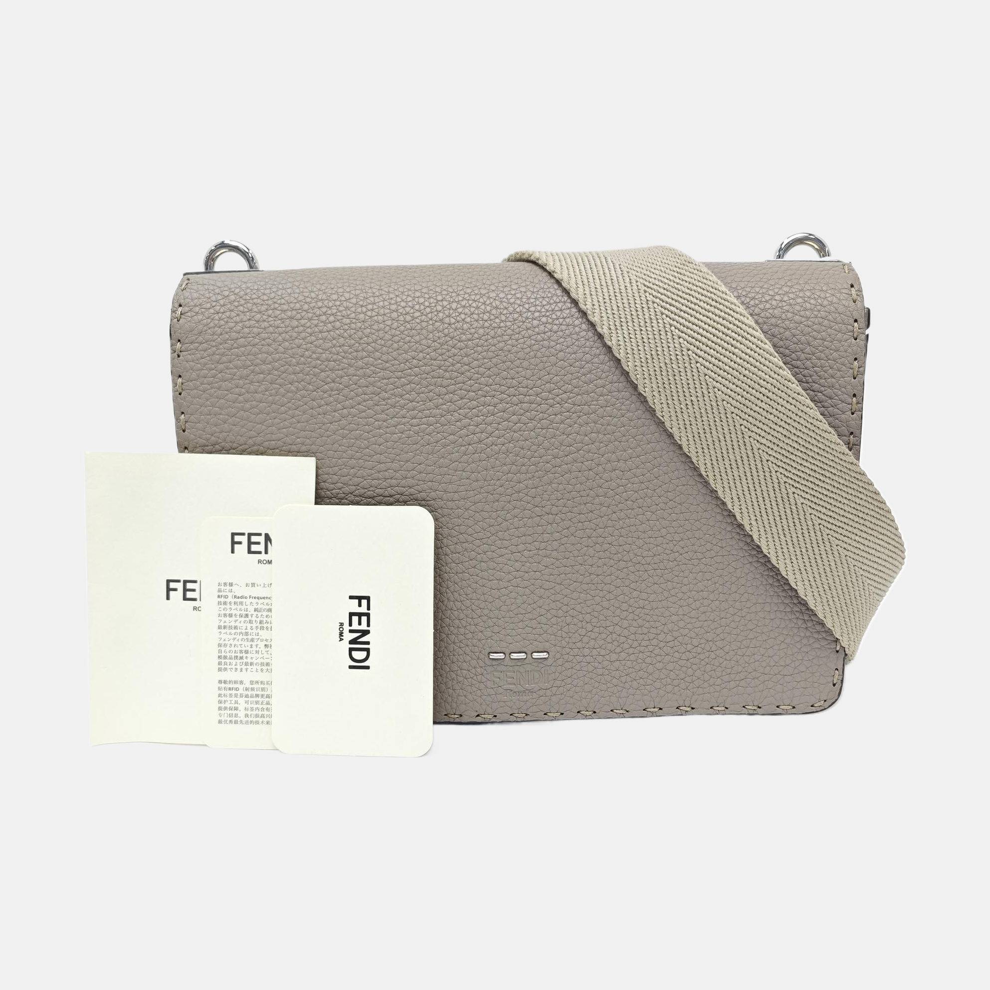 Calfskin Shoulder Bag Gray
