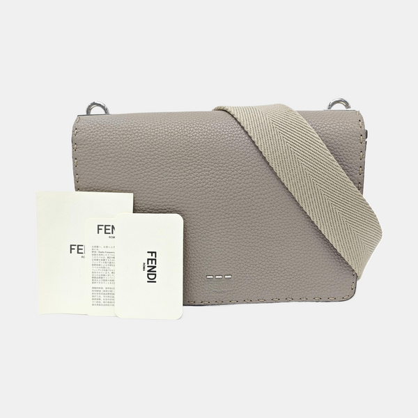 Calfskin Shoulder Bag Gray