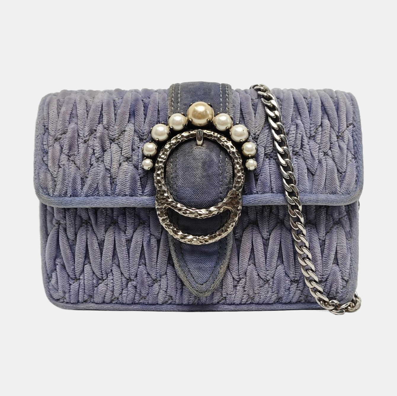 Velvet Shoulder Bag Blue