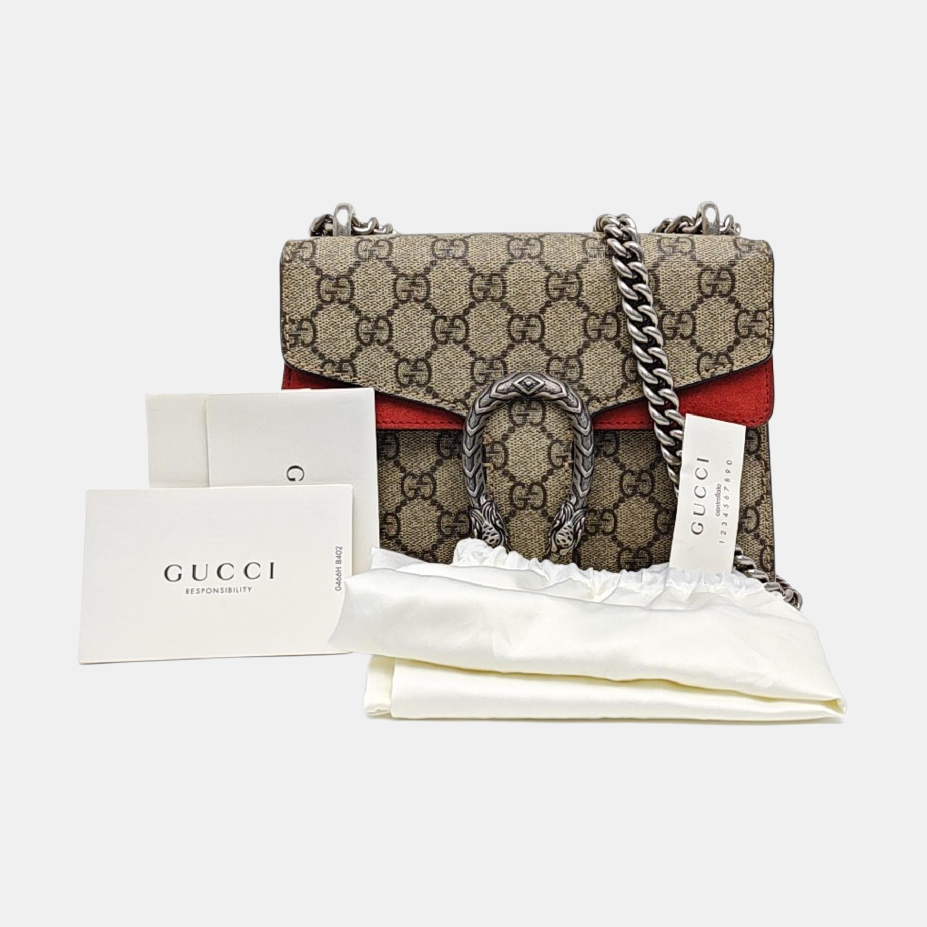 Dionysus Mini Monogram Coated Canvas Beige