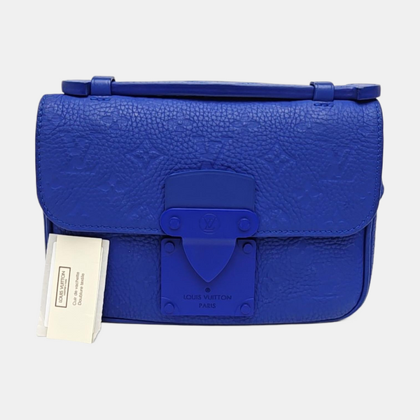 S LOCK Monogram Calfskin Blue