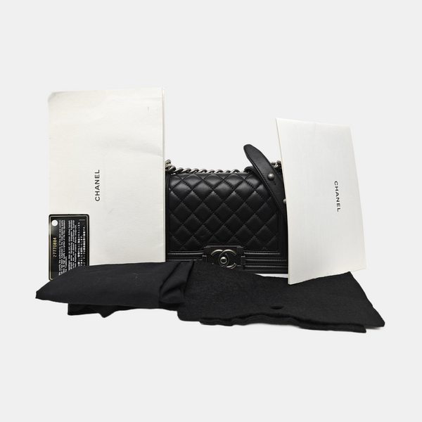 BOY CHANEL Small Quilted Lambskin Black