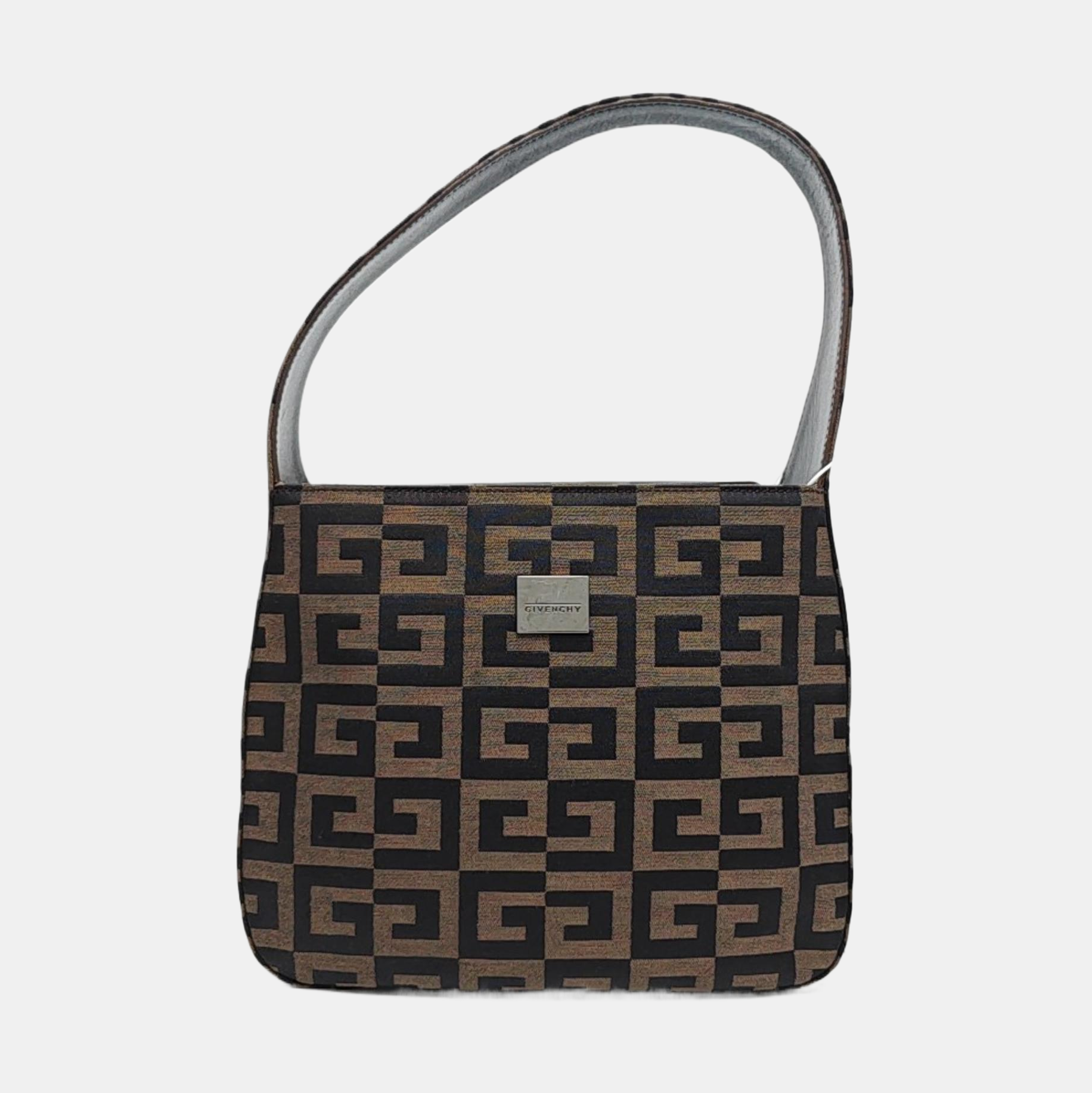 Canvas Top Handle Bag Brown