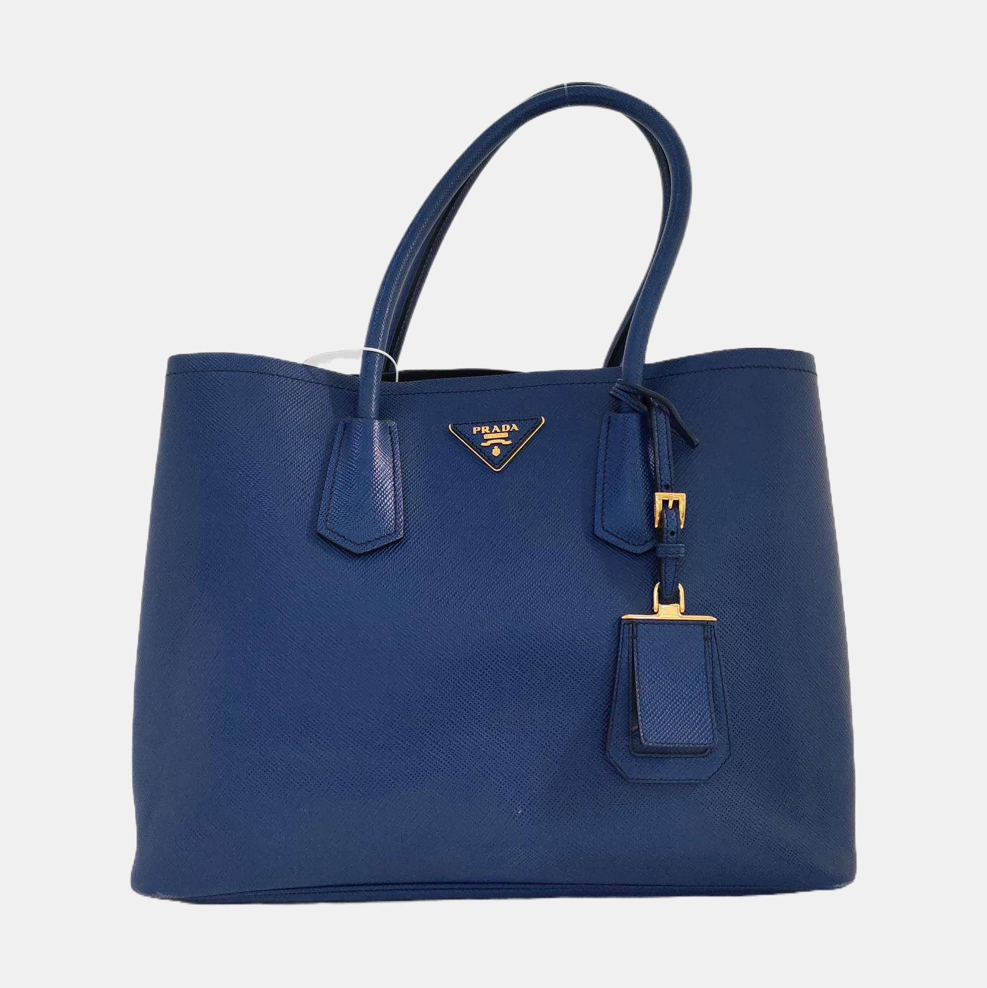 Authenticated pre-owned  Double Saffiano Calfskin Blue - Tote Bag at Looply