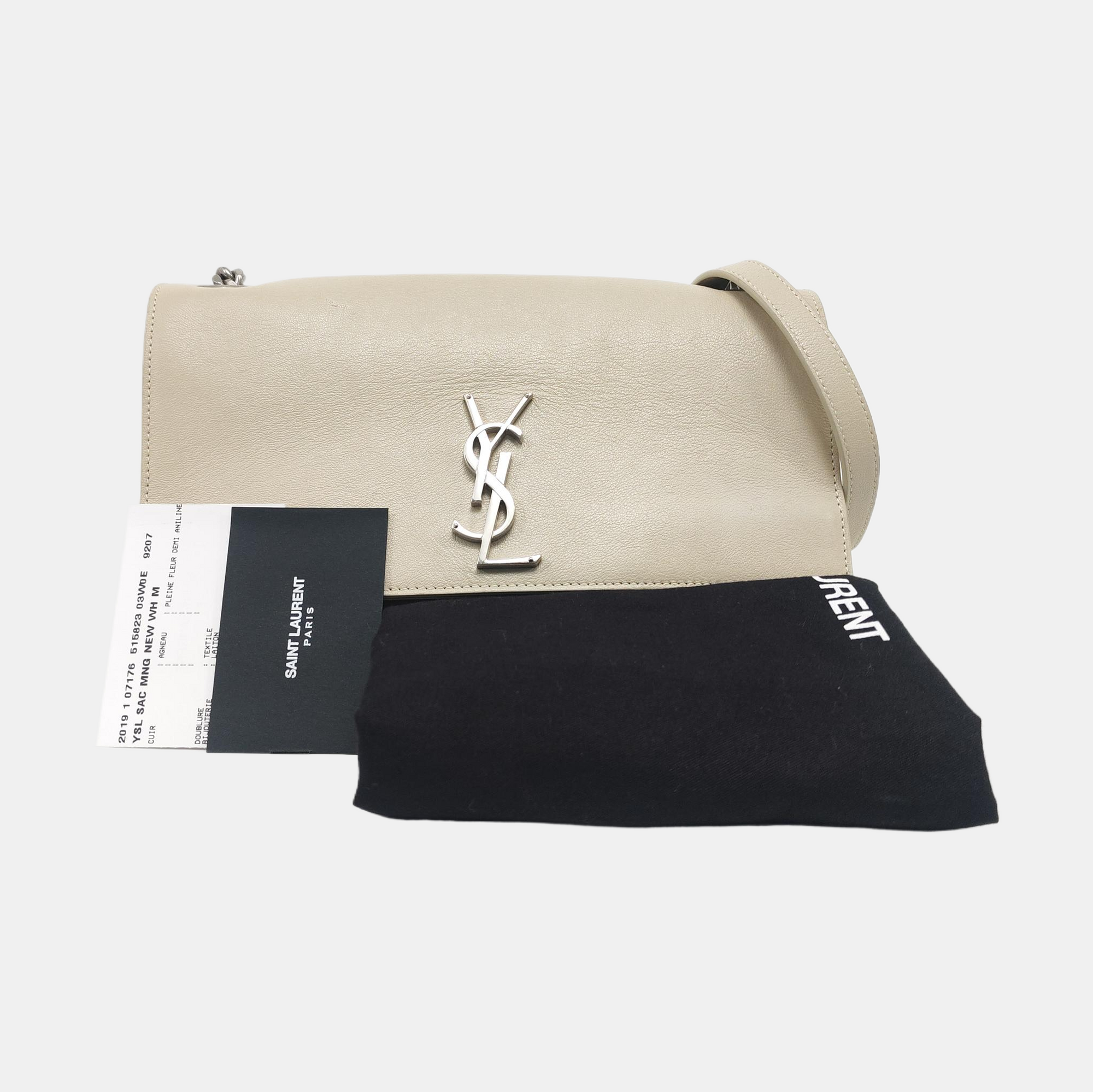 Calfskin Shoulder Bag White