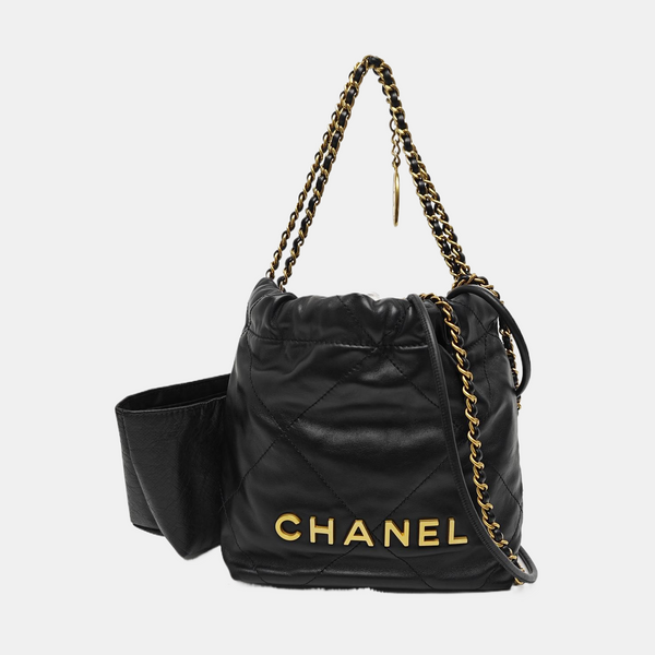 CHANEL 22 Mini Quilted Calfskin Black