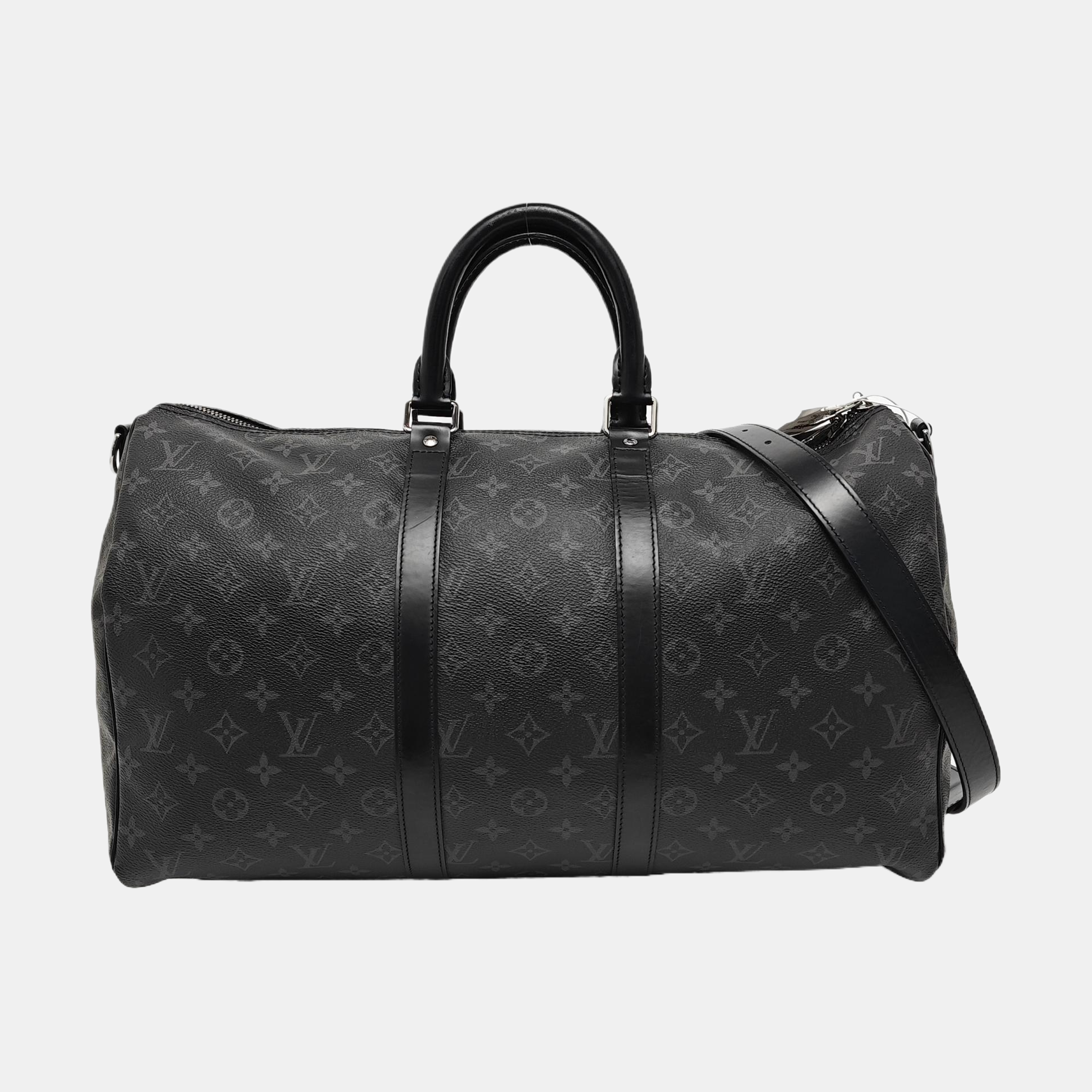 KEEPALL 45 Monogram Coated Canvas Black