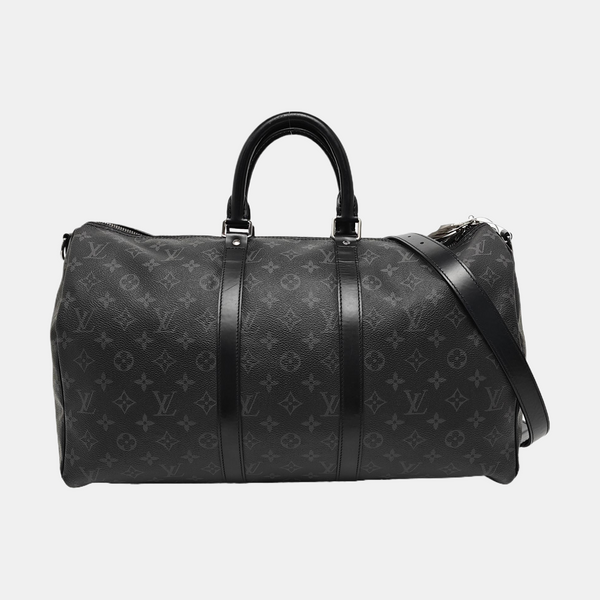 KEEPALL 45 Monogram Coated Canvas Black